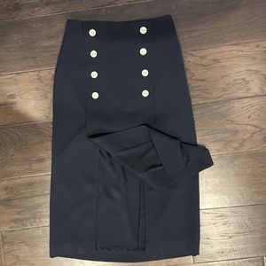 Express High Waisted Slit Front Button Down Midi Skirt | 00